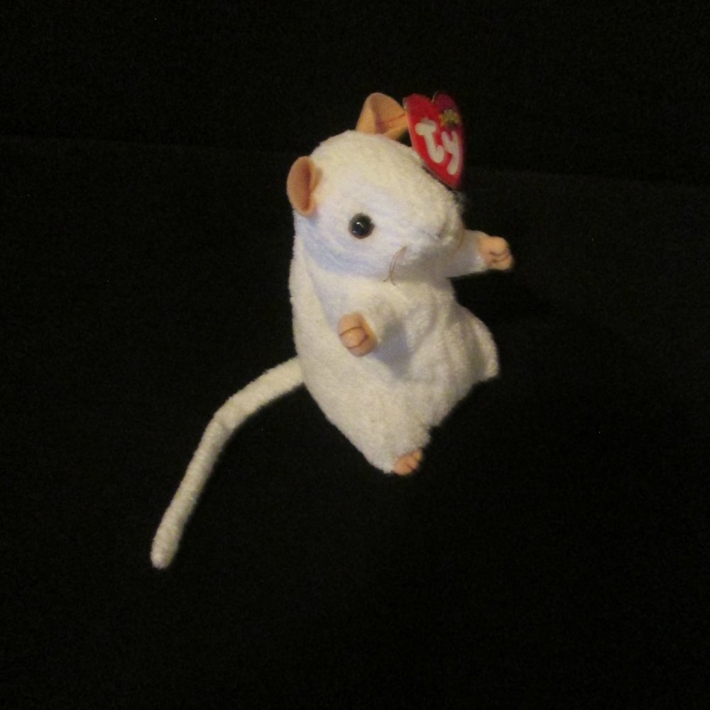 Collectible TY Beanie Babies 2000 CHEEZER the White Mouse 6" Rare with Hang Tag